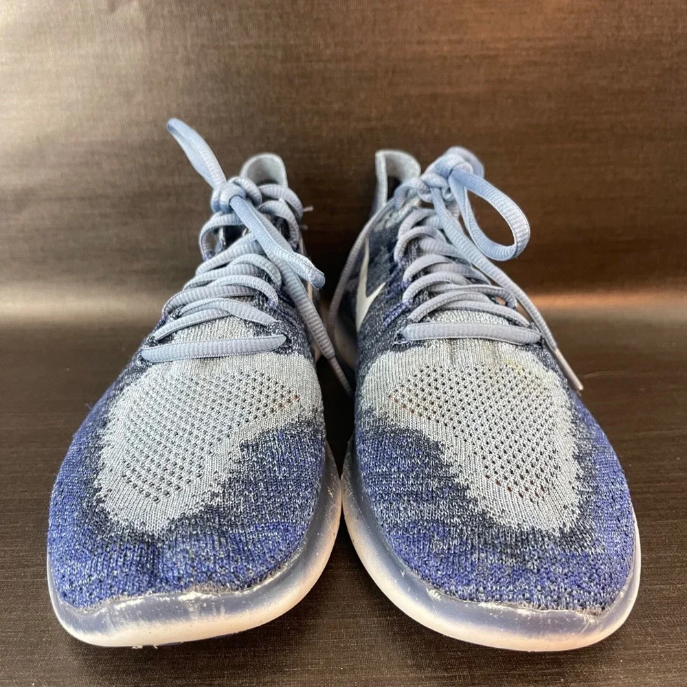 Nike Free RN Flyknit 2017 Womens size 7 Blue‎ Running Athletic Shoes 880844